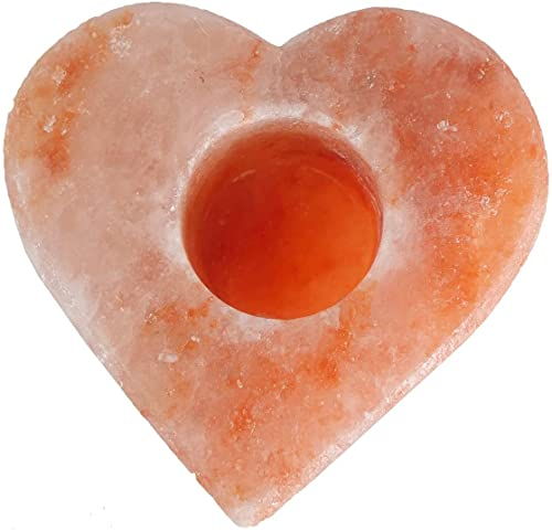 SudoreWell® Salzkristall Teelicht Teelichthalter Herz aus der Salt Range Pakistan