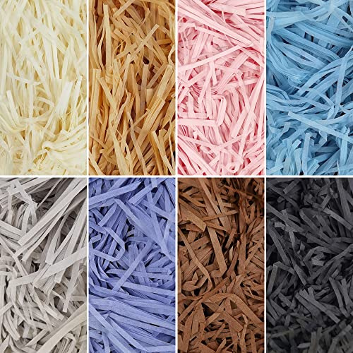 Shredded Tissue Paper 400g 8Colors Basket Grass Raffia Gift Filler for Gift Box Decoration Packaging Filler Hamper Filling Stuffing Party Supplies Easter Holiday Decor