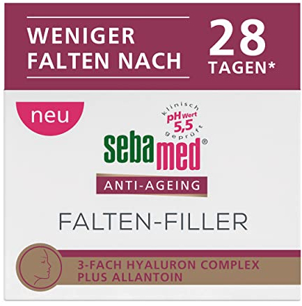 Sebamed Anti-Ageing Falten-Filler, Faltencreme für Männer und Frauen, neue, verbesserte Rezeptur mit 3-fach Hyaluron Complex der hilft, Falten zu mindern und Feuchtigkeitsdepots der Haut aufzufüllen