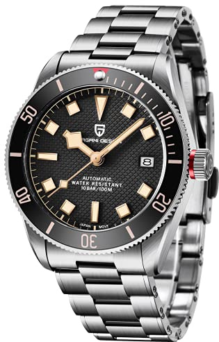 Relojes Pagani Design 1671 para hombre de cuerda automática, automáticos, banda de acero inoxidable, movimiento NH35, reloj de pulsera mecánico deportivo resistente al agua 100M, pulsera
