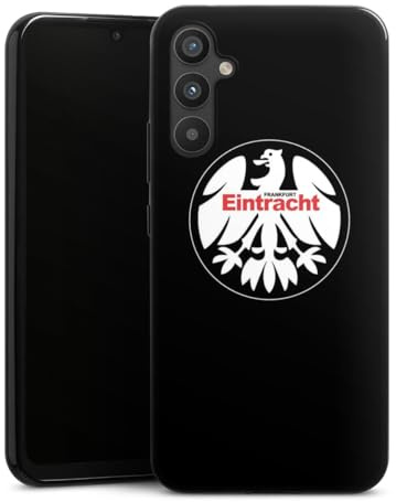 DeinDesign Slim Case extra dünn kompatibel mit Samsung Galaxy A34 5G Silikon Handyhülle schwarz Hülle Offizielles Lizenzprodukt Eintracht Frankfurt SGE