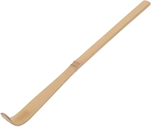 PULABO Bamboo Matcha Scoop Japanese Chashaku Hooked Green Tea Spoon for Tea Ceremony White 18cm Durable
