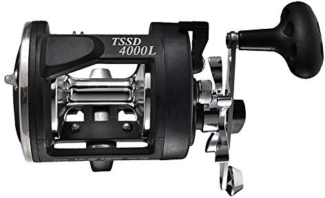 HUIOP Mulinello da traina con trascinamento, Mulinello da pesca a baitcasting, Mulinello da pesca a tamburo con ruota destra, Nero, 19.5 x 10 x 9.5 cm, 520 g