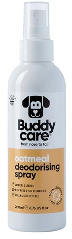 Buddycare | Spray Déodorant pour Chiens - Spray Déodorant Apaisant pour Chiens - Avec Aloe Vera & Pro Vitamine B5, Farine d'Avoine, 200 ml (Lot de 1)