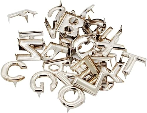 Handgefertigte Accessoires for die DIY-Schmuckherstellung, 8 Sets Metallalphabet und Buchstaben A – Nieten, Lederhandwerk for DIY-Schuhe, Kleidung, Taschen, Kleidungsstücke, Nieten, Dekoration
