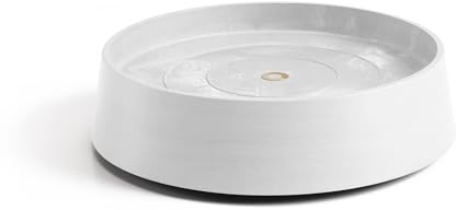 Ecopots Oslo Blumentopf mit Rollen aus recyceltem Kunststoff UV-beständig Frostsicher Weiß rund