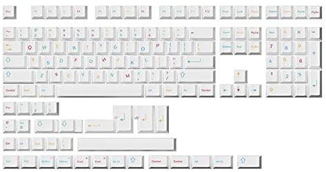 HK GAMING Touches personnalisées | Jeu de touches PBT par sublimation pour clavier mécanique | 139 touches | Profil Cherry | Disposition américaine ANSI | Compatible avec Cherry MX, Gateron, Kailh