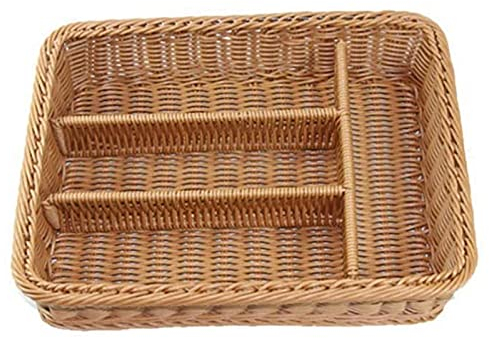 caapmony Rattan Besteck Korb - Aufbewahrungskorb - - Web-Rattan - 36 x 25 cm