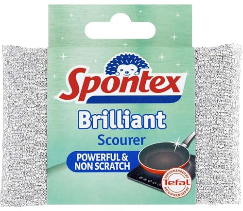 AMK® Spontex Brilliant Scourer Non-Scratch Scouring Cleaning Pad Clean Scrub