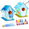 HUOGEE Vogelhaus Bausatz 2 Stück DIY Holz Vogelhaus zum Bemalen Basteln geburtstag Vogelhaus Geschenk für Geburtstag-Holz Vogelhaus Puzzle Machen Set