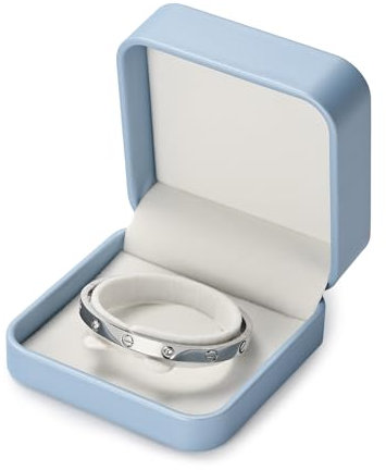 Oirlv Premium Leder Blau Armbänder Box,Verwendet für Geburtstag,Valentinstag,Jubiläum Geschenkbox,Armbänder Schmuckdisplay
