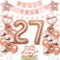 Rosegold Luftballon 27. Geburtstag - Ballon und Deko für Frauen - Party Ballons für 27 Jahr Feier
