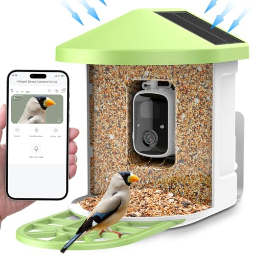 Cozion Vogelfutterhaus mit Kamera, Vogelhaus Kamera Vogelfutterstation Kamera Futterstationen für Wildvögel 1080P HD Vogelvideos Vogelfutterspender Vogelhäuschen Kamera mit KI Erkennung Vogelkamera