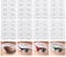 Lidschatten Schablone Set, 64 Stück Eyeliner Schablone, Schnelles Augen Make-Up Aufkleber Schablone, für Anfängerfreundlicher, rauchiger Fischschwanz-Eyeliner für Katzenaugen