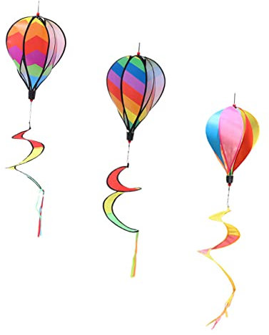 Yardwe 12 STK Bunte Windmühle Outdoor-Kranz Outdoor-dekor Spielzeug Für Draußen Regenbogen-windsäcke Im Freien Riesige Luftballons Große Windspiele Hängend Plastik Kind Dekorativer Stil
