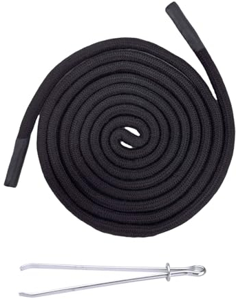 Renyiz Kordel für Jogginghose, Kordel für Hoodie,Hosenband Kordelzug 160cm und Durchziehnadel, Ersatz Kordelanten für Jogginghosen, Hoodies, Sweatshirts, Badehosen, Einkaufstaschen,Black