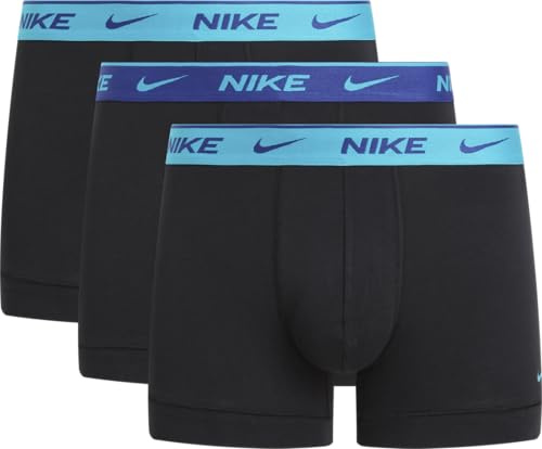 NIKE Herren Trunk 3pk Unterwäsche, Blk-Dsty Ctus/Dp RYL Ble/Blk Wb, S