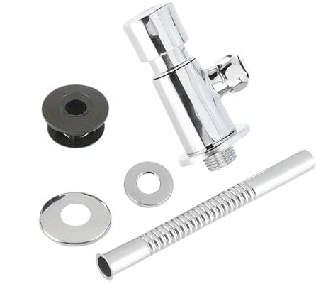 Knee Valve Tap with 153mm Lever Chrome Plated Knee Valve Easy Control Auto Automatic Stop Push Button Faucet Tap Spare Valvce for Knee Operated Sinks/Hand Free Sinks, Urinal Flush Valve