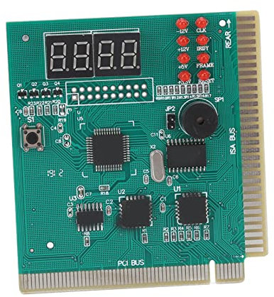 Akozon Standard PCI ISA Port Dual Post Code Display PC Diagnostic Card – 4-Digit Desktop Diagnostic Card for PC Motherboard Testing and Debugging