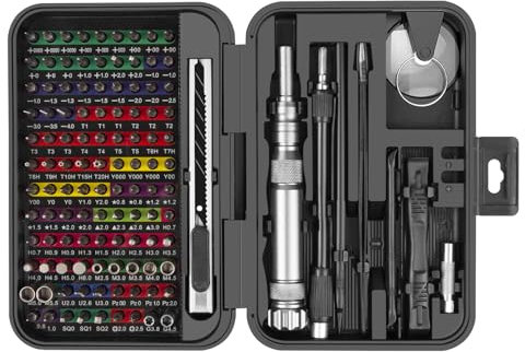 XOOL Juego de Destornilladores de Precisión 132 en 1 con Estuche Magnético – Kit Profesional para Reparación de Electrónica, Móviles, Portátiles, Tablet, MacBook, iPhone, Xbox y Consolas