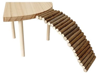 Crevyteg Holz Kletterplattform Ständer Regal für Hamster - Golden Bear Kleintieraktivität mit Leiter Spielzeug