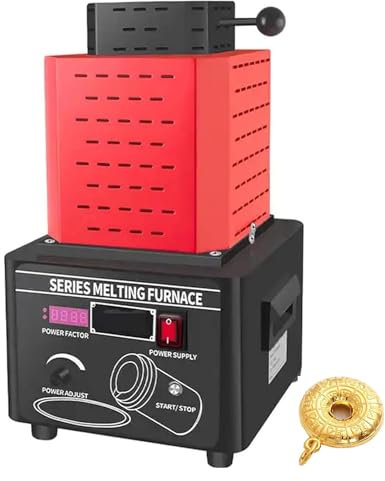 ERICAT Máquina De Fusión De Metales Digital, Horno De Fusión De Oro Eléctrico con Crisol De Grafito, Fusión Completa De 3 Kg Y Tiempo De Refinación De 3 a 5 Minutos, para Chatarra Fundida, Plata, Oro