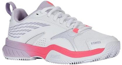K-Swiss Women's Speedex Tennis Shoe, White Orchid Petal Neon Blaze, 6.5 UK