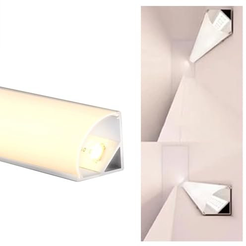 Oracra LED Kanäle 1 M/3,3 Fuß Sockelleisten-Beleuchtungsleiste Ohne LED, LED-Streifengehäuseschiene für Heimdekor - 6/10/20er-Packung, V-förmiges Profil-LED-Diffusorkanal für 8 Mm(3.3ft- 6PACK)