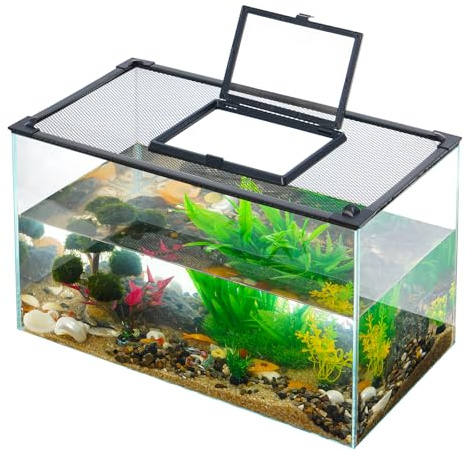 Uross Fish Tank lid With Window Magnetic Aquarium lid Fishes Tank Hood Top Cover Anti-Jumping Net Cover Mesh To Protect Fish Jumping Out