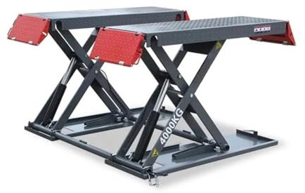 OZTSR 4T kleiner mobiler Wagenheber mit automatischer Kapazität – Scherenheber mit Doppelzylinder und hydraulischer Hebebühne, Autozubehör, Wagenheber, Autorampen for Ölwechsel, Scherenheber, Hebebühn