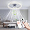 Ovshnrr LED Ceiling Fans with Lights and Remote, 50cm Dimmable 3 Colour 6 Speeds Reversible Fan Light Quiet Modern Small Ceiling Fan Lights for Bedroom Living Room Remote & APP Control