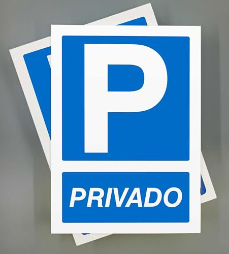 Pack 2ud Cartel Parking Privado de 18x25 cm Señal Aparcamiento de Pvc 3 mm (Parking Privado)