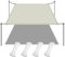 Voile d'ombrage Auvent Rectangulaire 350 x 350 cm Polyester Anti-Déchirure Toile Ombrage Exterieur Voile de Parasol avec Œillets pour Extérieur/Terrasse/Jardin, Blanc cassé