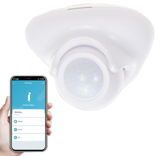 PHOVOLT Matter Bewegungssensor, intelligenter Bewegungsmelder für die Heimsicherheit, drahtloser Bewegungssensor mit Fernüberwachungs App, Funktioniert mit Apple HomeKit, Alexa, Google Home