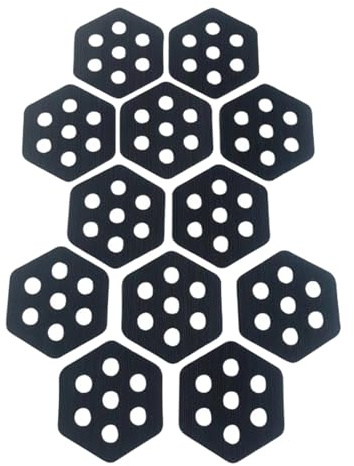 Qianly 12x rutschfeste Pads für Surfbrett Deck Grip Und Wassersport, Schwarz