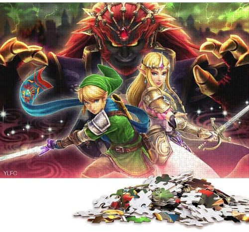 The Legend of Zelda Wooden Jigsaw Puzzles Adults Fun 500 Pieces Education Game Home Decoration Stress Relief Toy Intellectual Game Challenge Educational 500pcs (52x38cm)