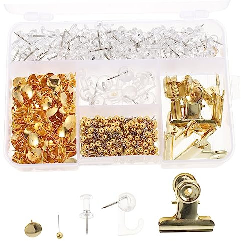 TEHAUX Office Paper Clips Decorative Thumb Tacks Binder Clips Tacks Paper Multi-functional File Office Sorting Supplies