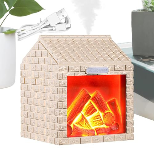 Umidificatore diffusore d'aria effetto fiamma caminetto | effetto fiamma per la camera da , ricarica USB fresca atomizzazione decorazione casa per camera da sonno comodino spa