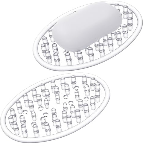Mabor Soap Bar Holder, Clear Soap Saver, Plastic Soaps Dishes with Holes Soaps Sponge Holders for Kitchen Bathroom Shower Counter