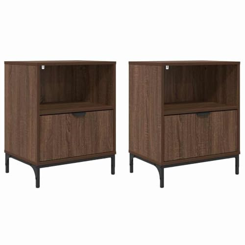 vidaXL Modern Bedside Table - Bedroom Furniture - Contemporary Style Side Storage Stand, Small Simple Trolley - Minimalist Design