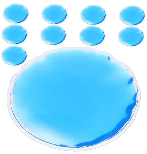 Runde Augenkühlpads aus PVC und Gel, 10 Stück Blau