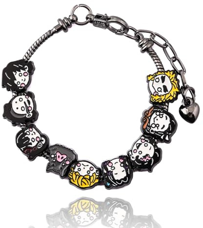 BellaBlend Anime Slayer Armband mit 9 Charakter-Anhängern – Q-Style-Legierungskette mit Tanjiro, Nezuko, Rengoku und mehr – Das perfekte Geschenk für Fans und Sammler