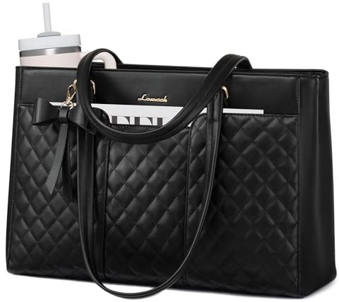 LOVEVOOK Handtasche Damen Groß, Laptoptasche Arbeitstasche Shopper Tasche, PU Leder Lehrertasche Aktentasche Schultasche, Laptop Taschen Tote Bag Women für Arbeit Business Büro Uni Schule