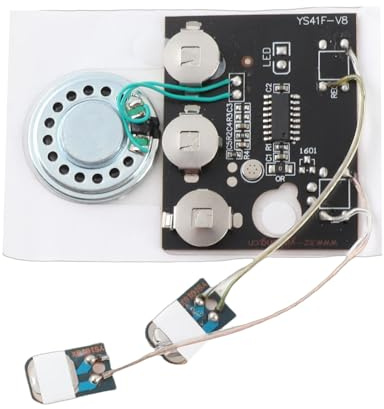 Bonbela 27s Recordable Sound Module, Voice Recording Chip with Speaker and Microphone, 3 Control Styles Key Photosensitive Wired Button, for DIY Gift Card Box Cake Flower Chocolate (Extension cord