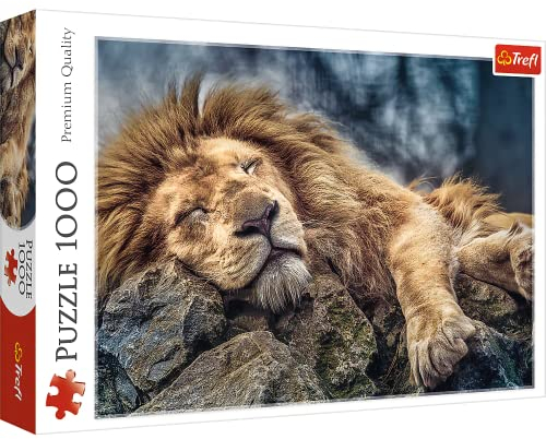 Trefl 916 10447 EA 1000 Teile, Premium Quality, für Erwachsene und Kinder ab 12 Jahren 1000pcs Sleeping Lion, Coloured, Katzentreffen, Farbig