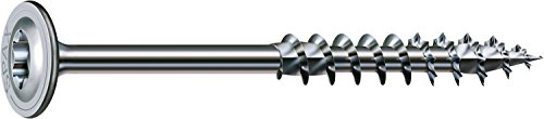 Spax Vite per legno 10,0 x 400 mm, confezione da 25 viti a testa piatta T-Star Plus, filettatura parziale, 4Cut Wirox A3J, 251011004005.