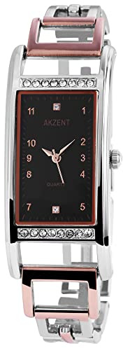 Akzent Armbanduhr Metallband Analog Quarz silberfarbig SS8722500003