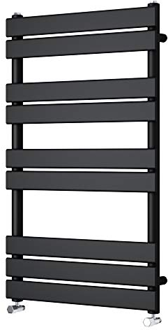 NRG Contemporary Flat Panel Bathroom Heated Towel Rail Radiator Rad Warmer for Living Room and Kitchen - 1000 x 600 Black