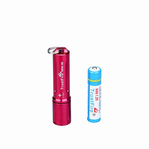 TrustFire MINI-06 Mini LED Linterna 90 lúmenes con Llavero y batería AAA Recargable - Rojo