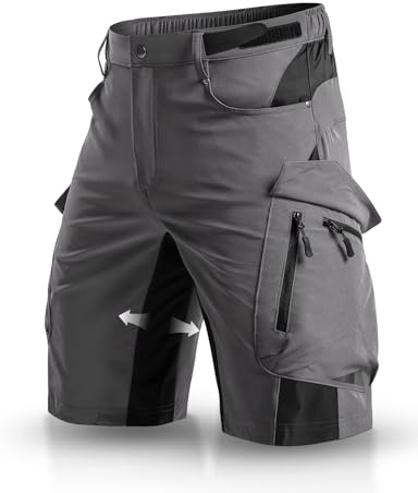 Wespornow Wanderhose Herren Kurz: 4-Wege-Stretch Cargo Shorts | Verstellbarer Elastikbund, 6 RV & Tiefe Taschen, Schnelltrocknend, Verstärkt Schritt, Geräuschlos, Leicht für Trekking